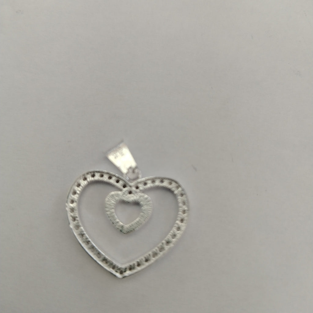 DIJE CORAZON C/CIRCONIAS PLATA .925 2.7 GR (NUEVO)