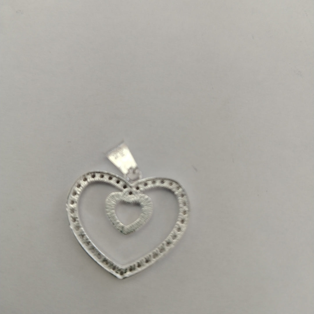 DIJE CORAZON C/CIRCONIAS PLATA .925 2.7 GR (NUEVO)