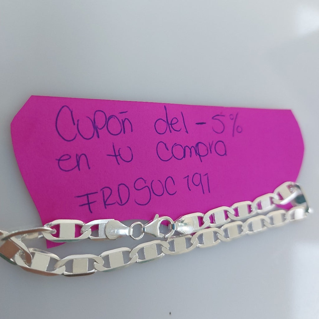 PULSERA TEJIDO ESPEJO PLATA .925 21 CM 7.6 GR (NUEVO)
