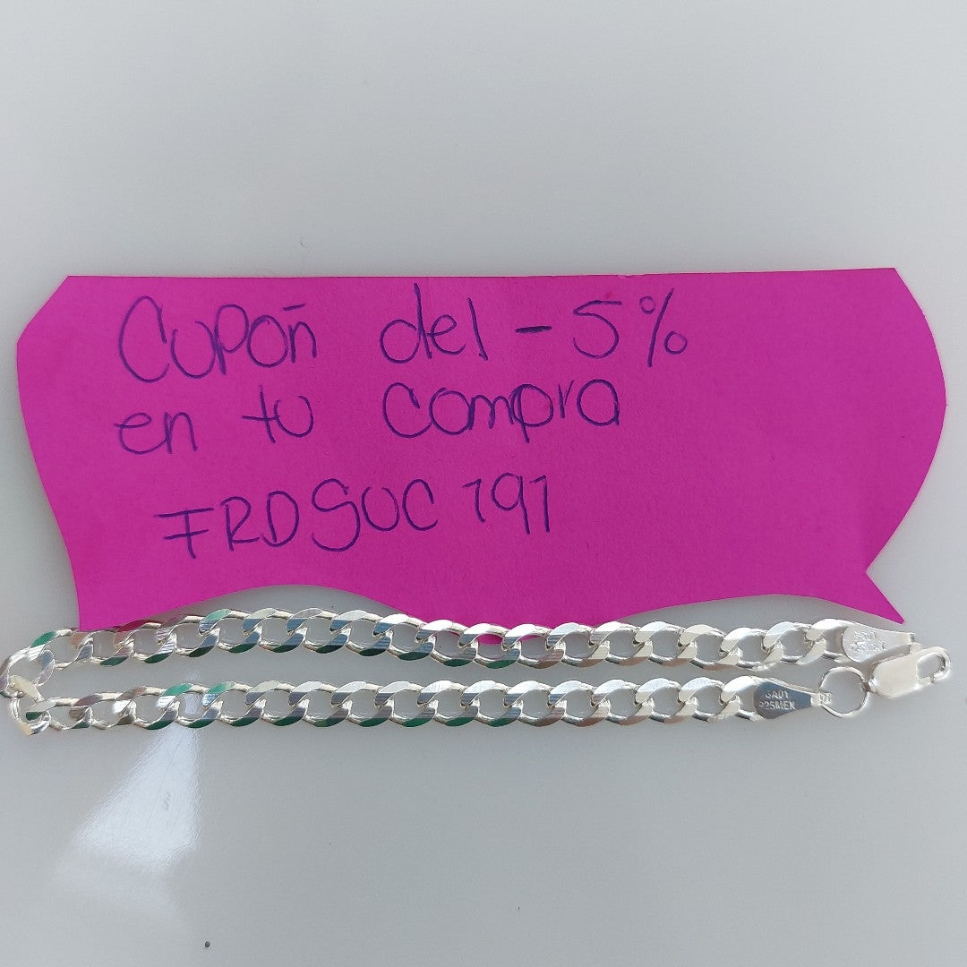 PULSERA BARBADA PLATA .925 18 CM 5.93 GR (NUEVO)