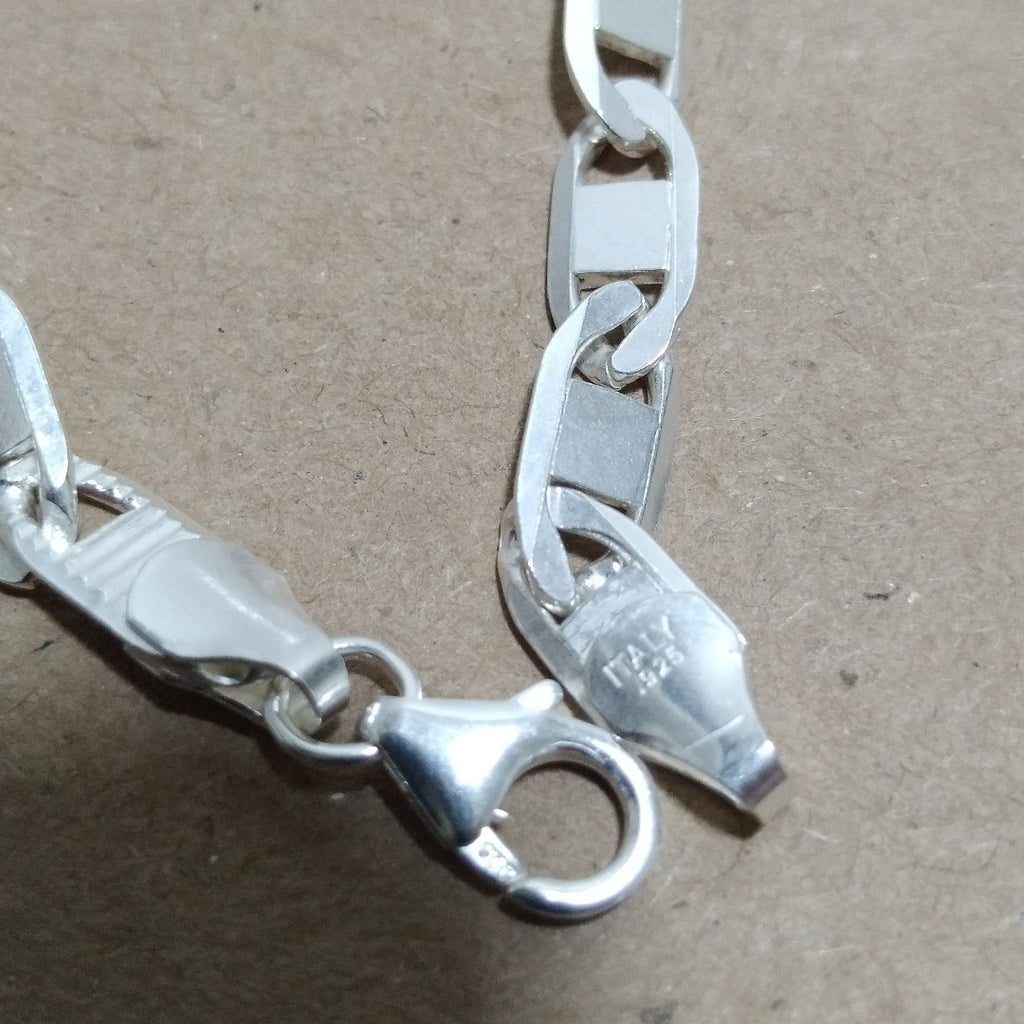 PULSERA TEJIDO ESPEJO PLATA .925 21 CM 7.6 GR (NUEVO)