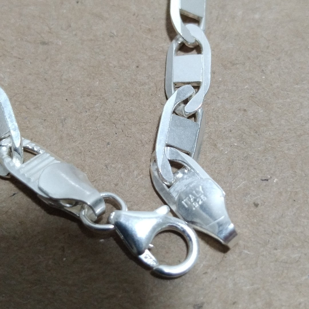 PULSERA TEJIDO ESPEJO PLATA .925 21 CM 7.6 GR (NUEVO)