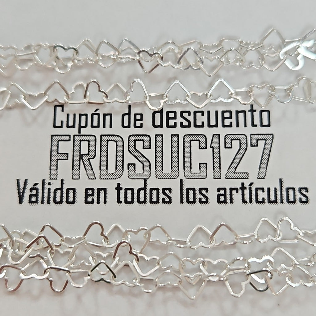 CADENA CORAZONES PLATA .925 55 CM 2.82 GR (NUEVO)