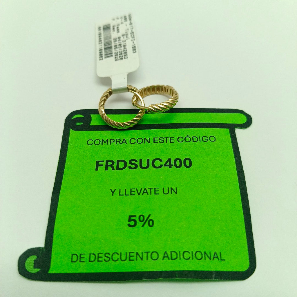 ARRACADAS PAR ORO 14 K 2 GRMS (SEMINUEVO)