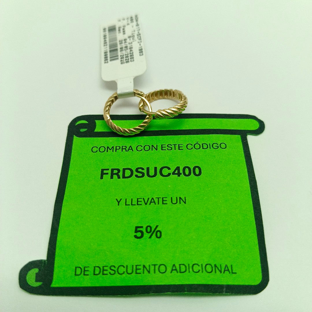 ARRACADAS PAR ORO 14 K 2 GRMS (SEMINUEVO)