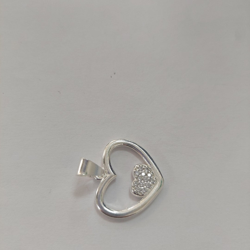 DIJE CORAZON C/CIRCONIAS PLATA .925 2.7 GR (NUEVO)