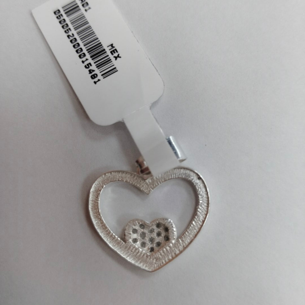 DIJE CORAZON C/CIRCONIAS PLATA .925 2.7 GR (NUEVO)