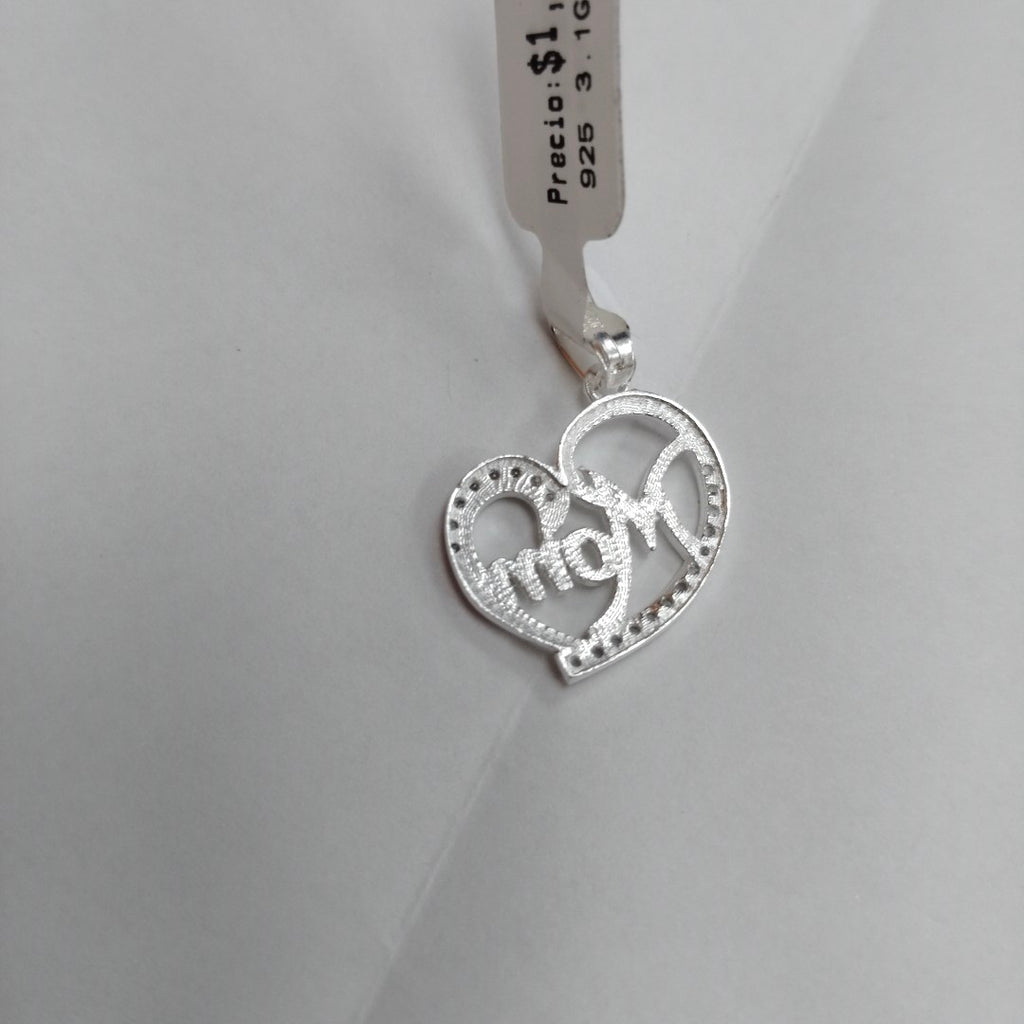 DIJE CORAZON C/CIRCONIAS PLATA .925 3.1 GR (NUEVO)
