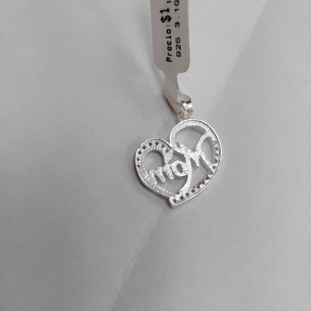 DIJE CORAZON C/CIRCONIAS PLATA .925 3.1 GR (NUEVO)