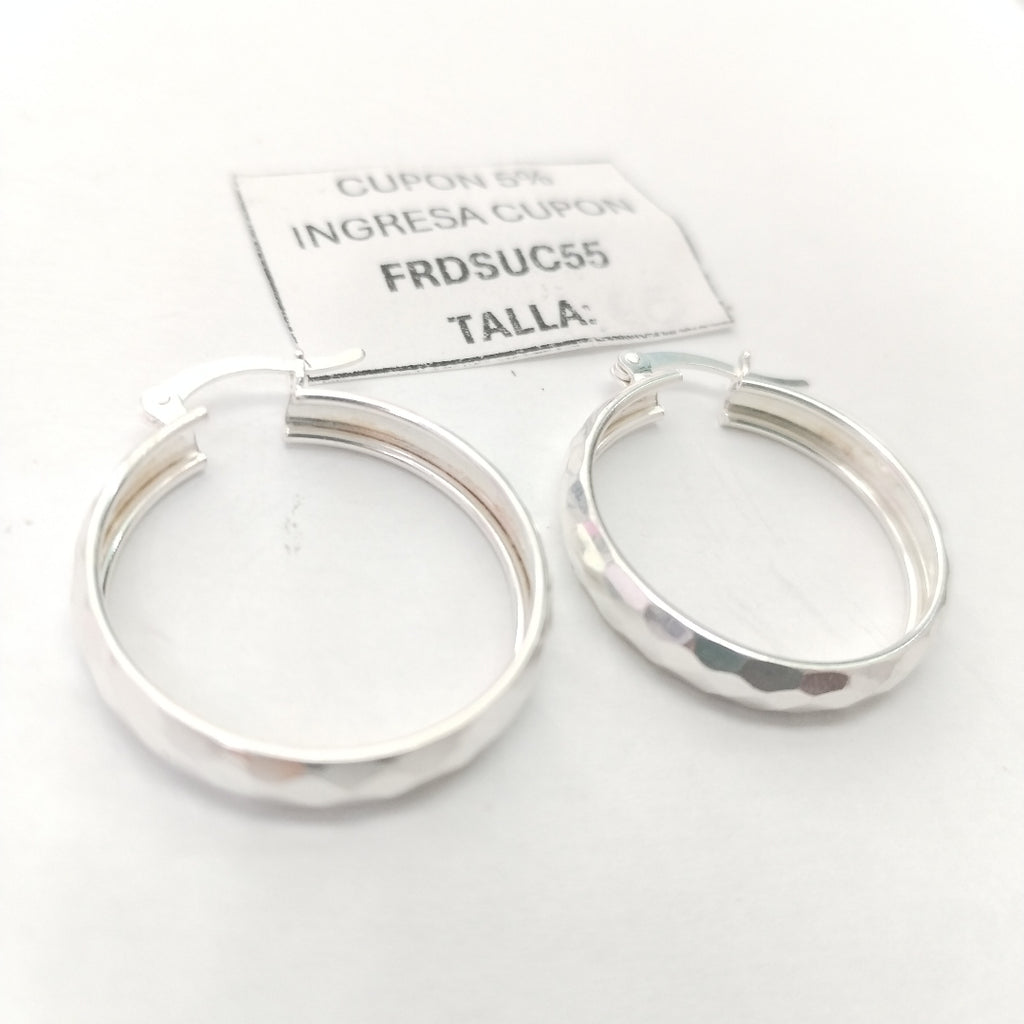 ARETES ARRACADAS FACETADAS PLATA .925 2.6 GR (NUEVO)