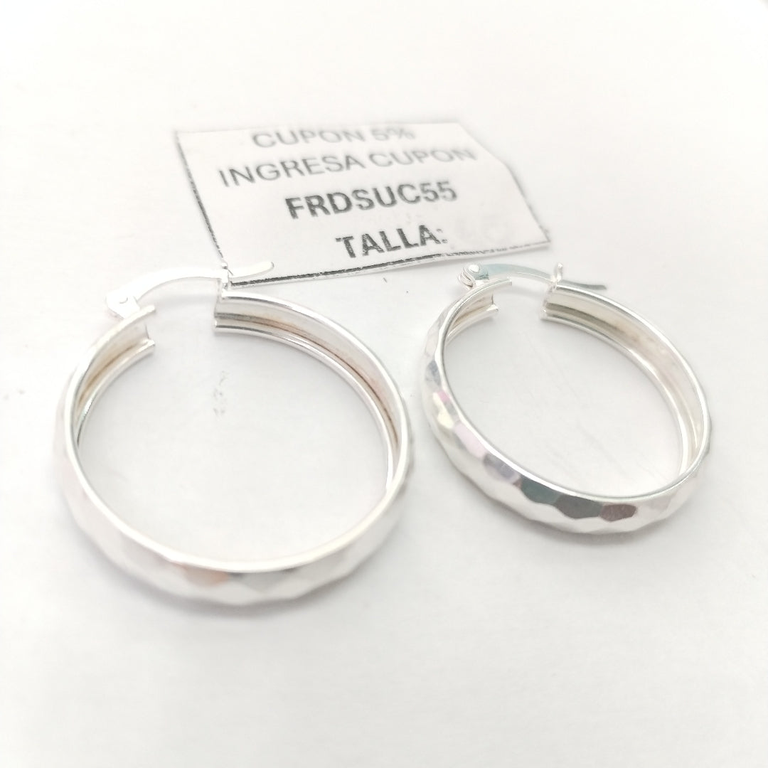 ARETES ARRACADAS FACETADAS PLATA .925 2.6 GR (NUEVO)