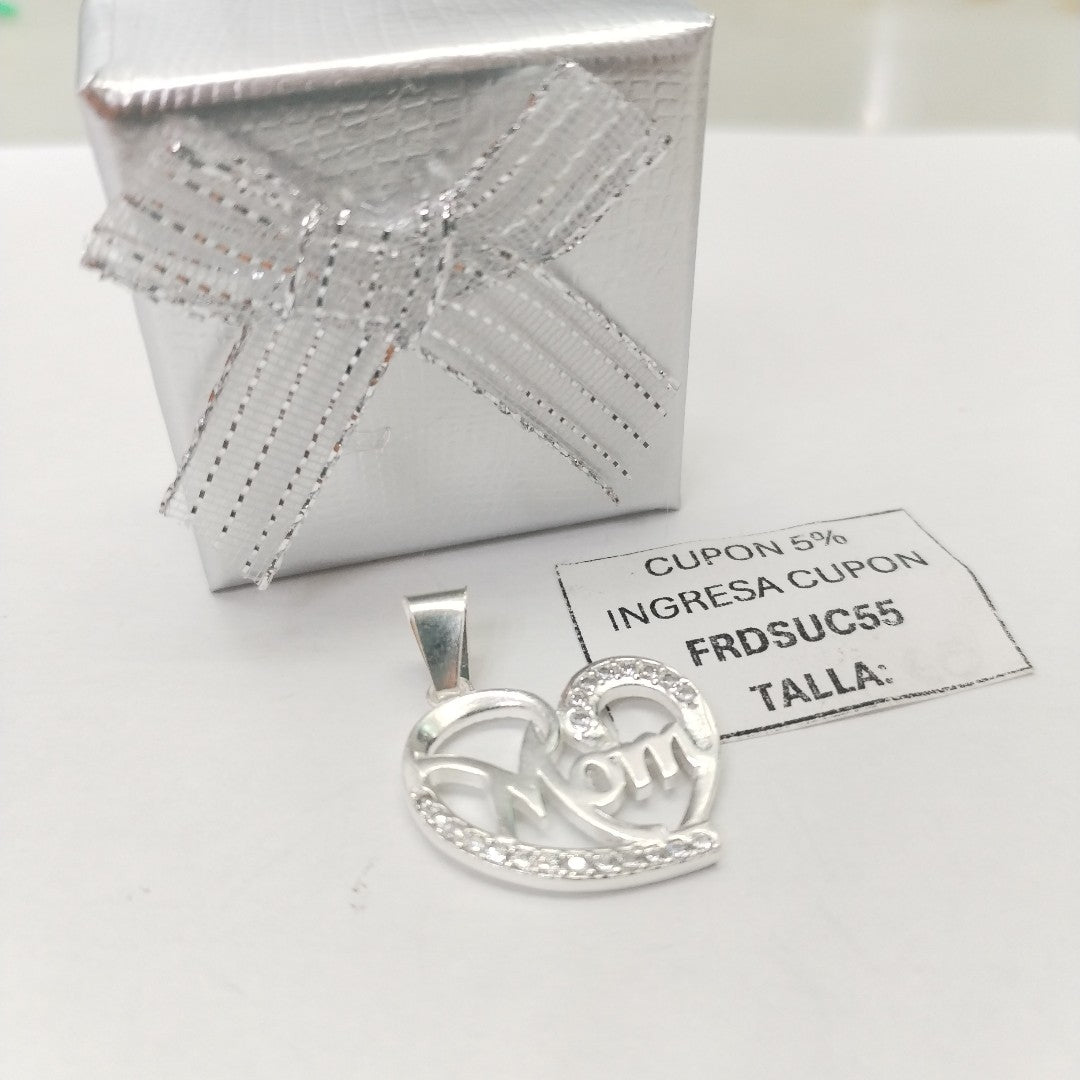 DIJE CORAZON C/CIRCONIAS PLATA .925 3.1 GR (NUEVO)