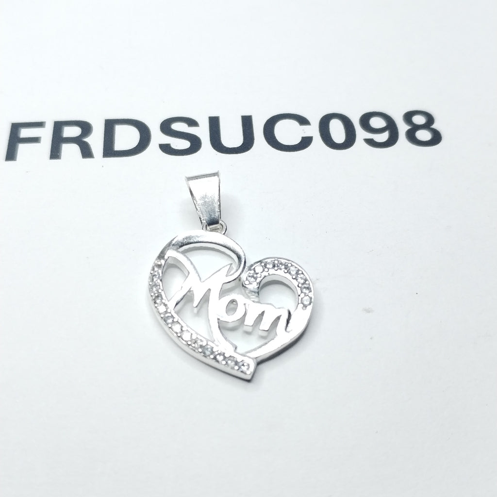 DIJE CORAZON C/CIRCONIAS PLATA .925 3.1 GR (NUEVO)