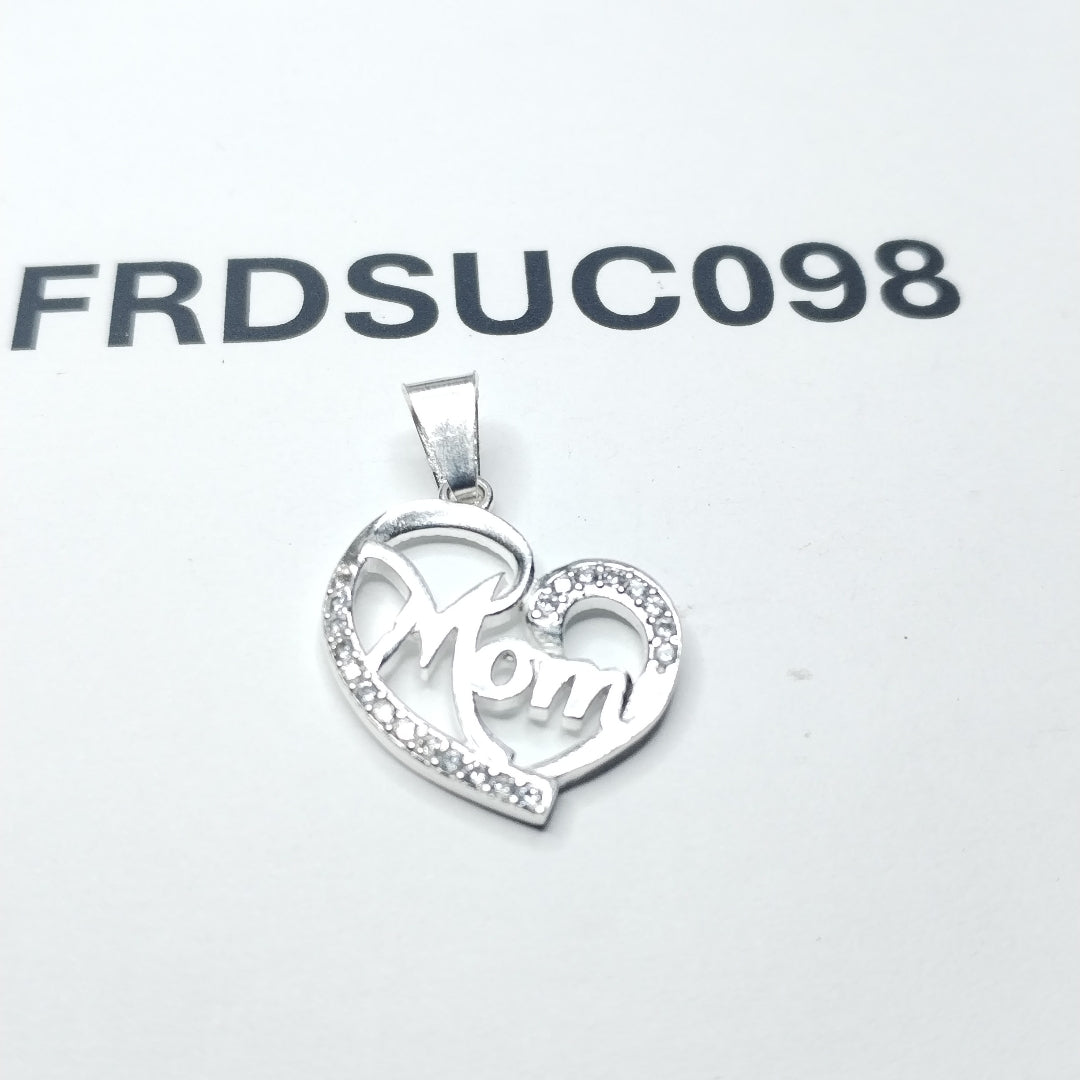 DIJE CORAZON C/CIRCONIAS PLATA .925 3.1 GR (NUEVO)