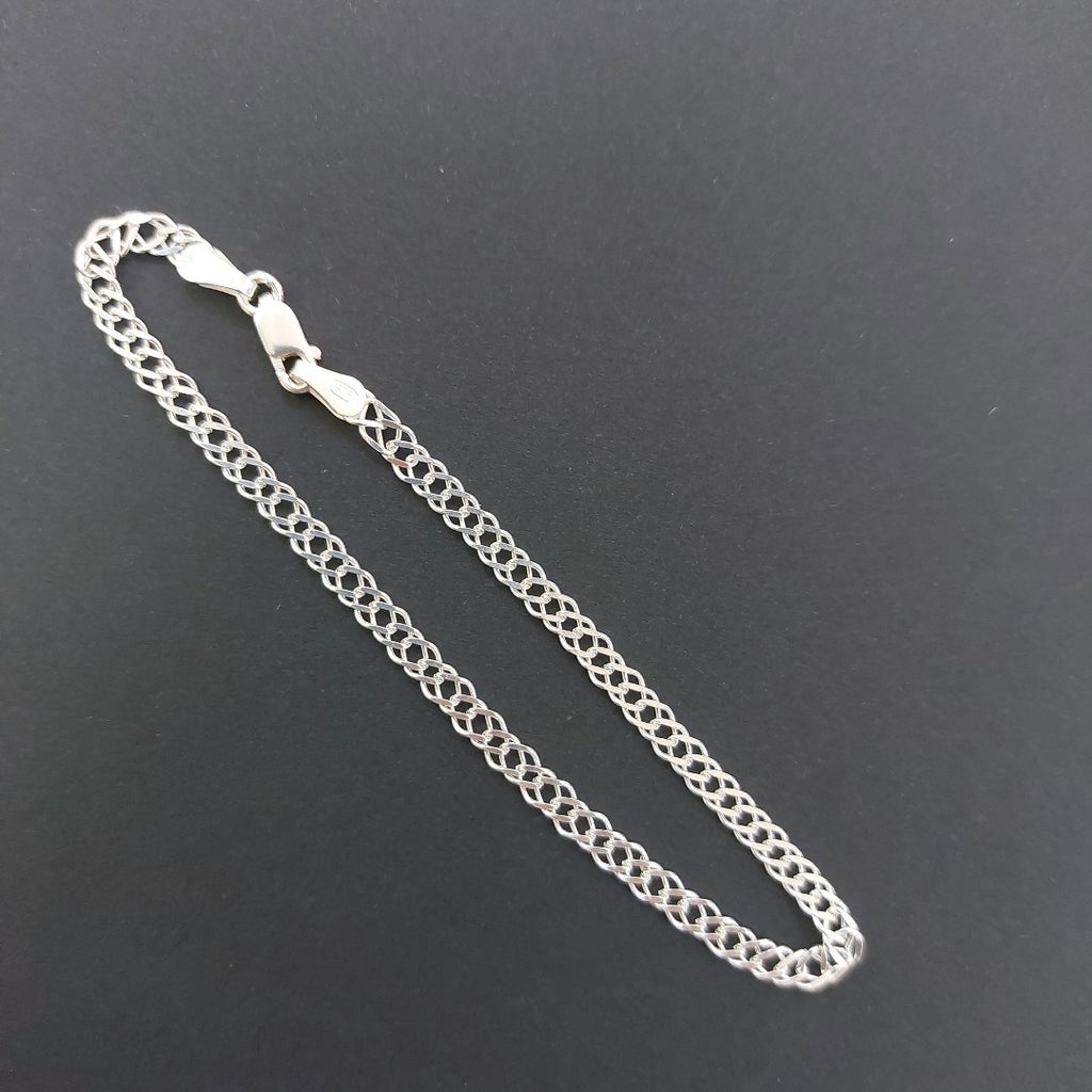 PULSERA DOBLE ESLABON PLATA .925 21 CM 3.63 GR (NUEVO)