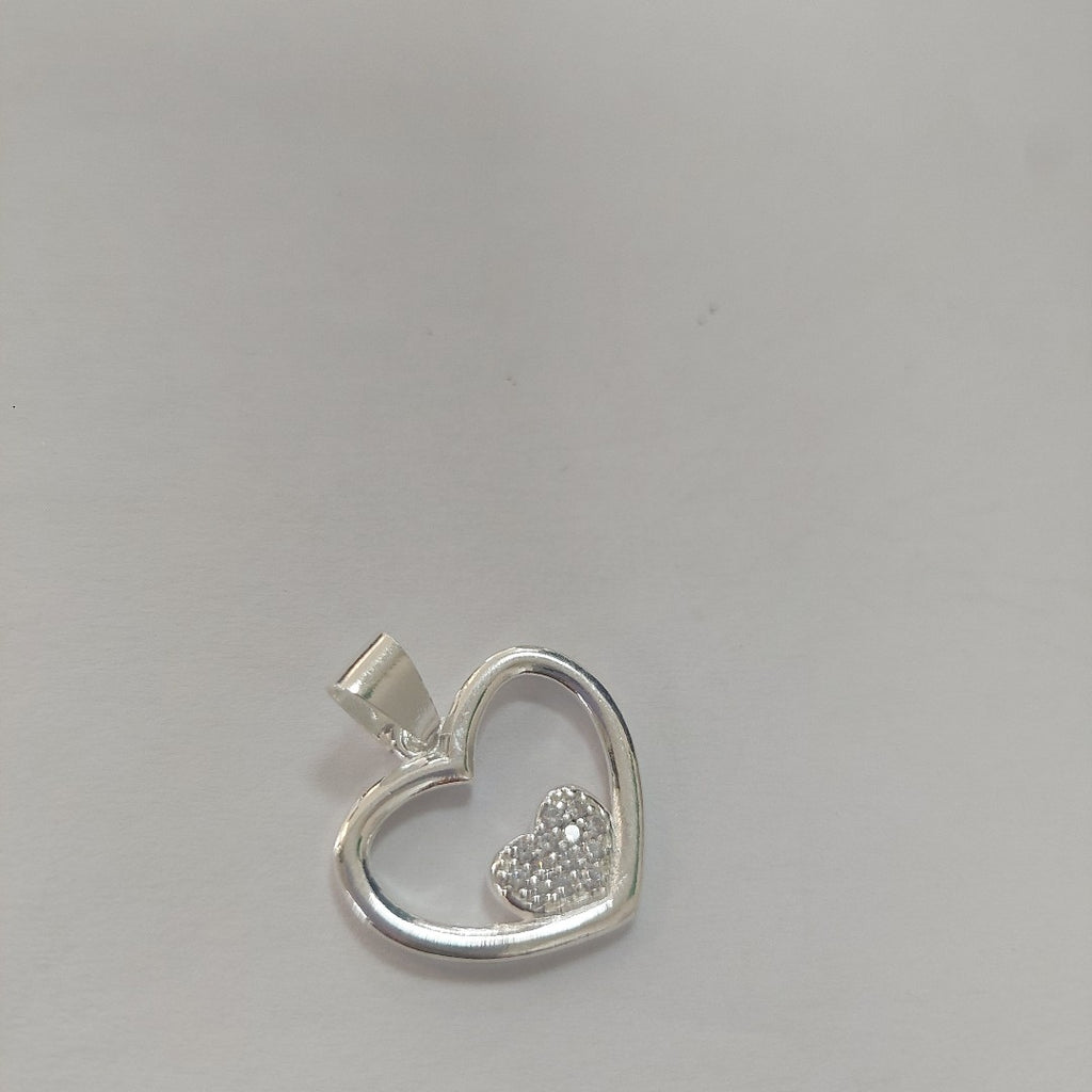 DIJE CORAZON C/CIRCONIAS PLATA .925 2.7 GR (NUEVO)