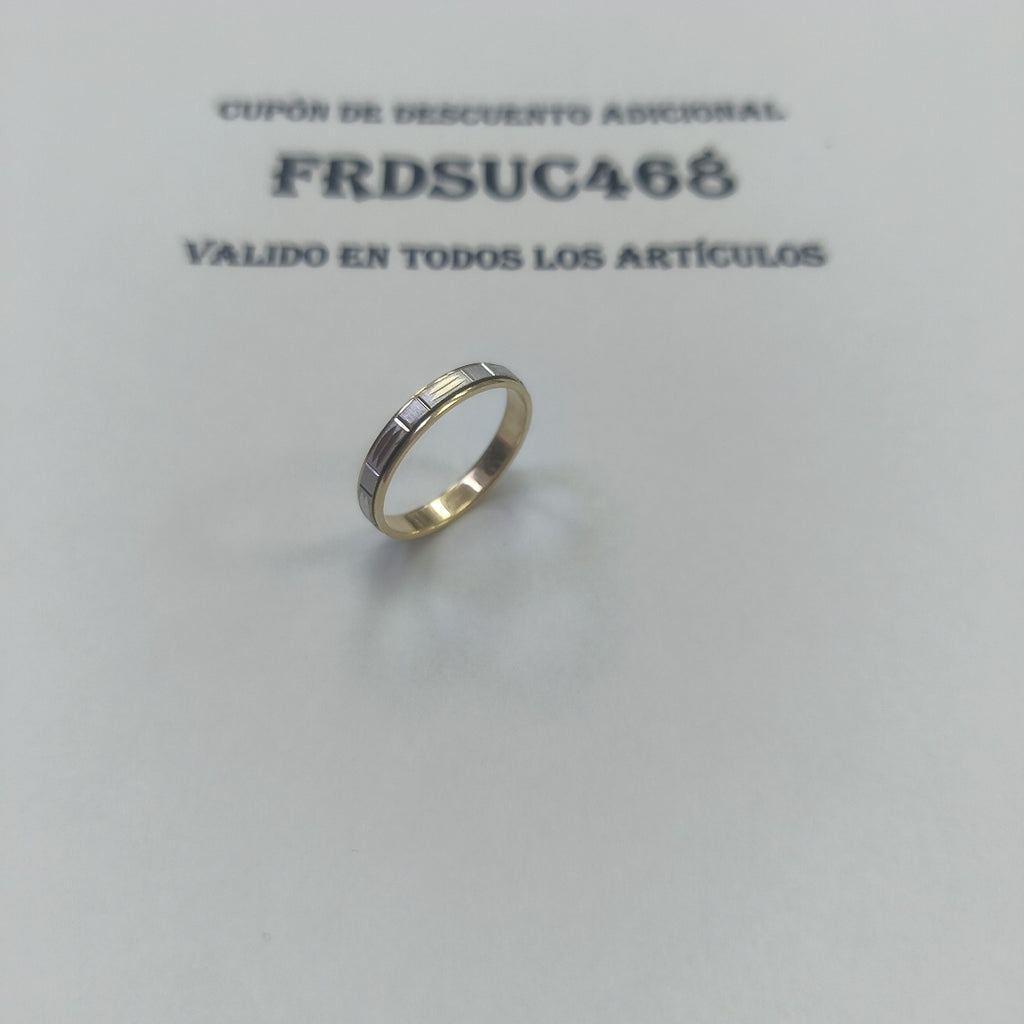 ARGOLLA ORO COMBINADO 14 K 2,30 GRMS (SEMINUEVO)