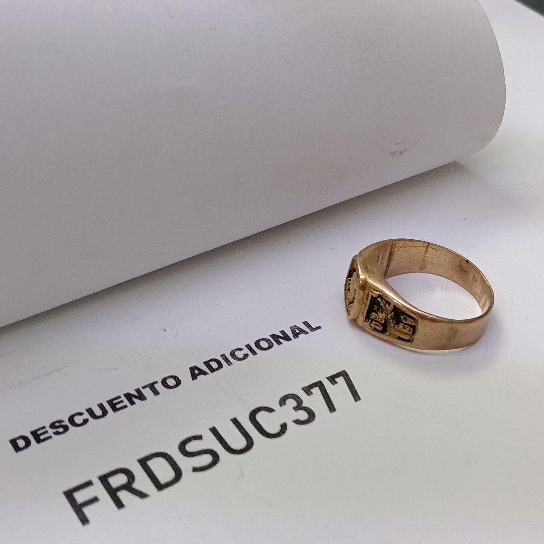 ANILLO DE GRADUACIÓN ORO 10 K 4.8 GRMS (SEMINUEVO)