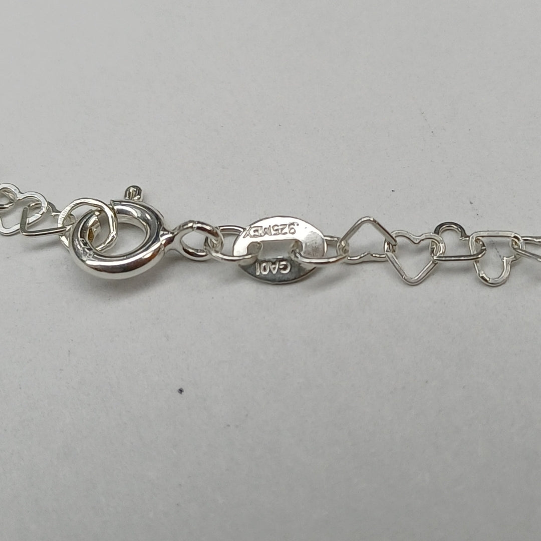 CADENA CORAZONES PLATA .925 55 CM 2.82 GR (NUEVO)