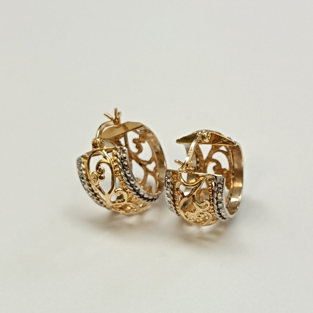 ARRACADAS PAR ORO COMBINADO 14 K 4,60 GRMS (SEMINUEVO)