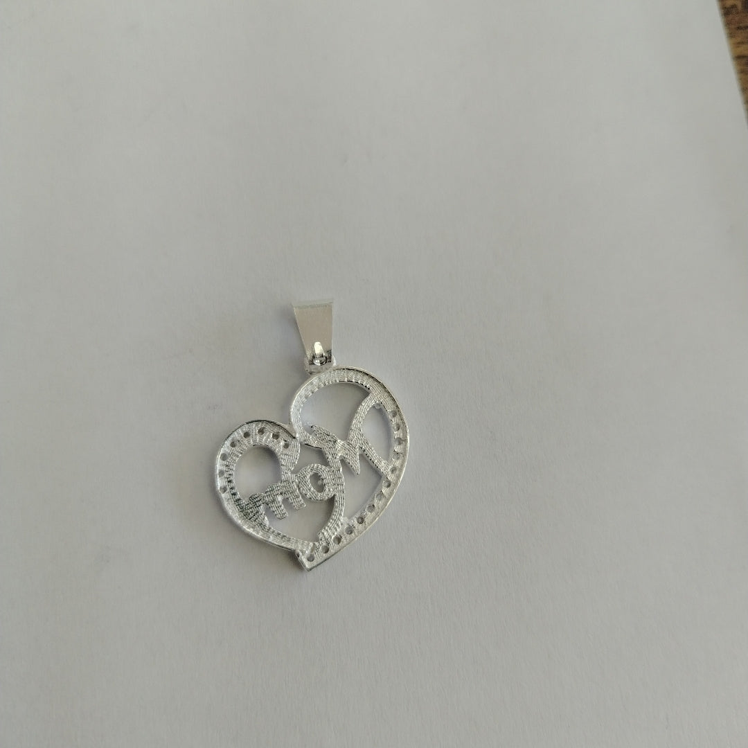 DIJE CORAZON C/CIRCONIAS PLATA .925 3.1 GR (NUEVO)