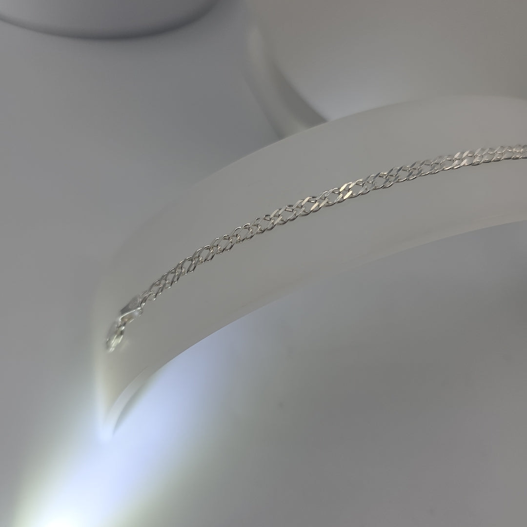 PULSERA DOBLE ESLABON PLATA .925 18 CM 3.53 GR (NUEVO)