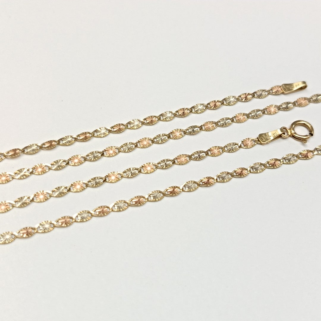 CADENA ORO, ORO COMBINADO 14 K 1.7 GRMS (SEMINUEVO)