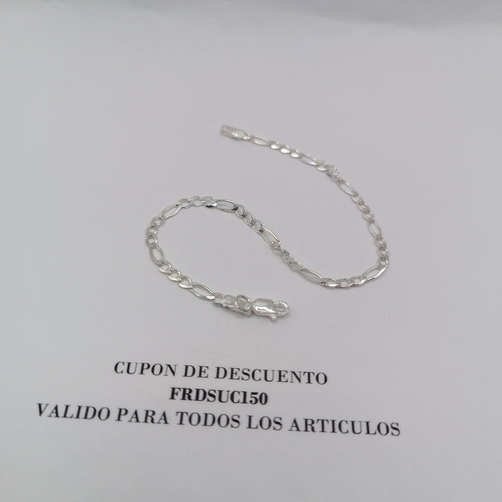 PULSERA TEJIDO 3X1 PLATA .925 21 CM 3.3 GR (NUEVO)