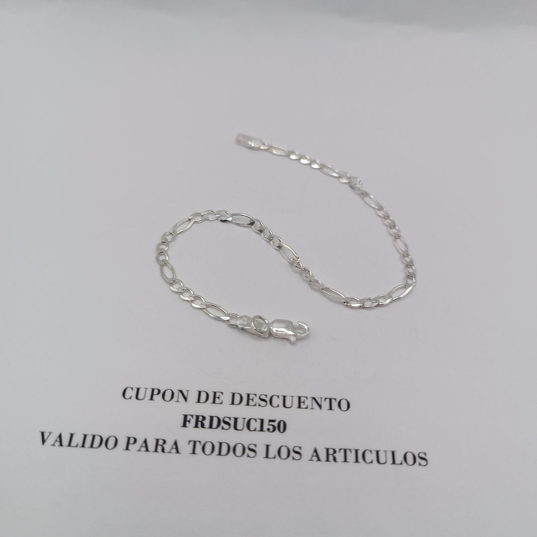 PULSERA TEJIDO 3X1 PLATA .925 21 CM 3.3 GR (NUEVO)