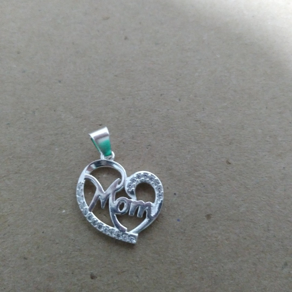 DIJE CORAZON C/CIRCONIAS PLATA .925 3.1 GR (NUEVO)