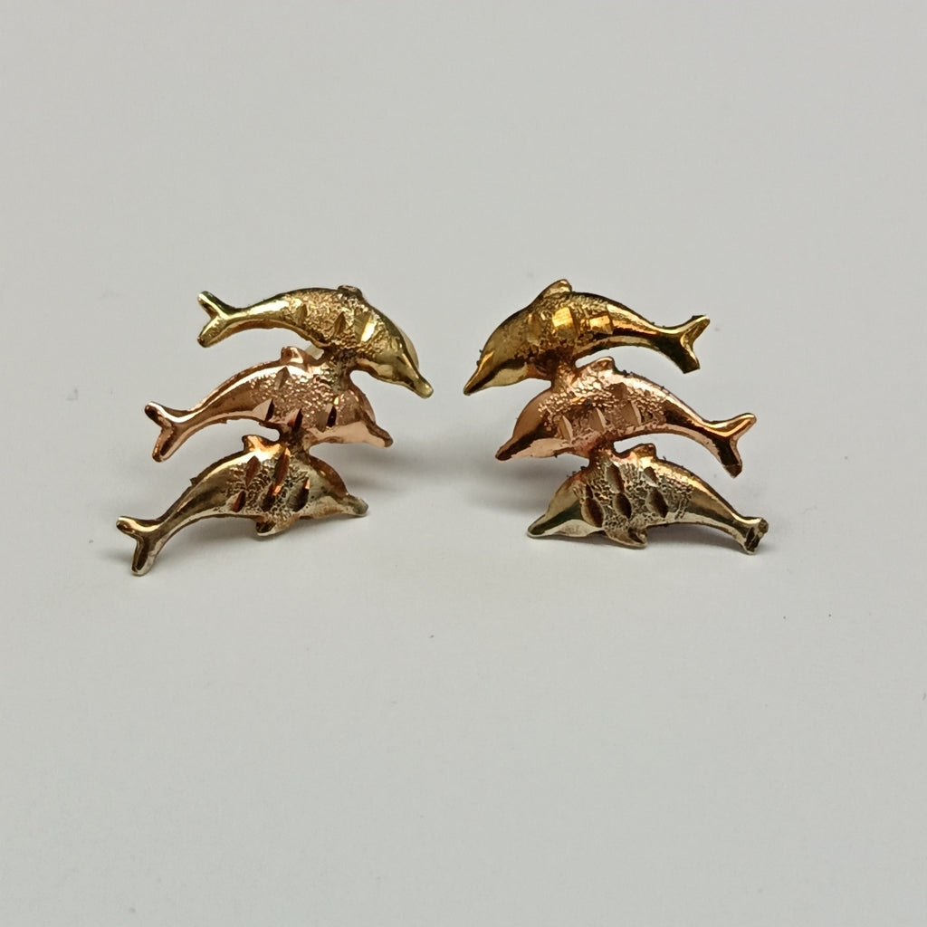 BROQUELES PAR ORO, ORO COMBINADO 14 K 0.9 GRMS (SEMINUEVO)