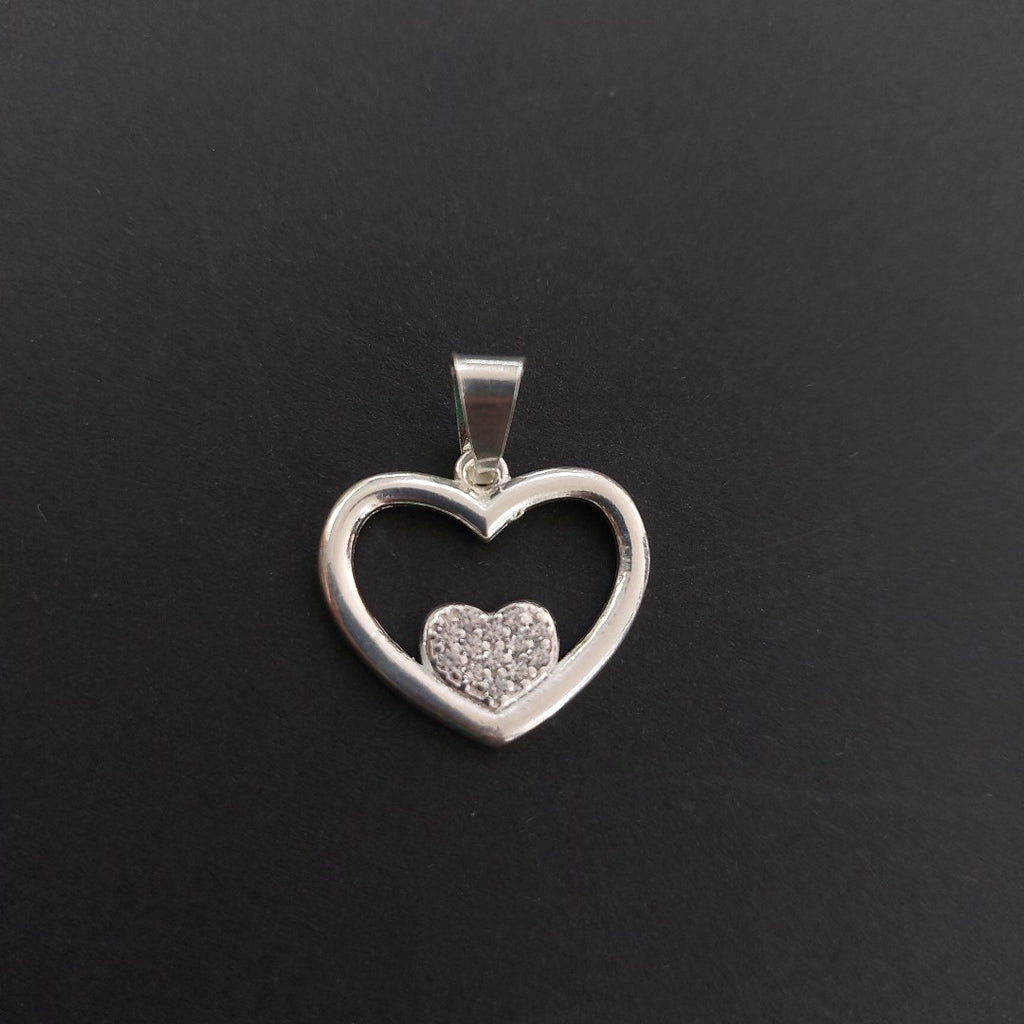 DIJE CORAZON C/CIRCONIAS PLATA .925 2.8 GR (NUEVO)
