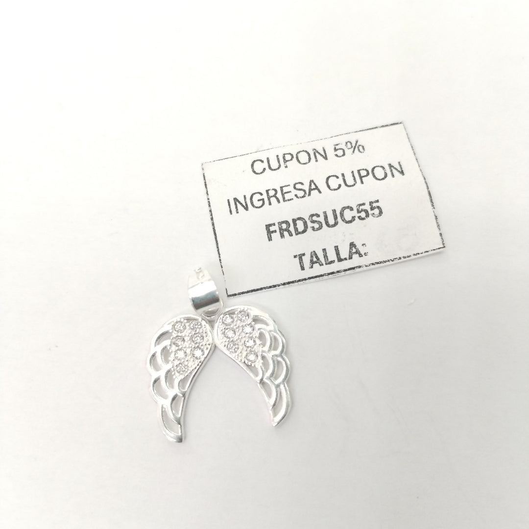 DIJE ALAS C/CIRCONIAS PLATA .925 2.3 GR (NUEVO)