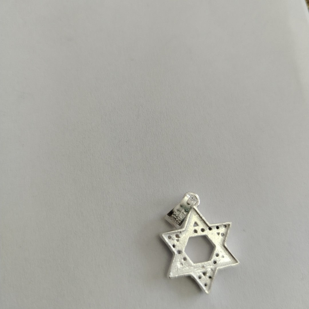 DIJE ESTRELLA DE DAVID C/CIRCONIAS PLATA .925 2.6 GR (NUEVO)