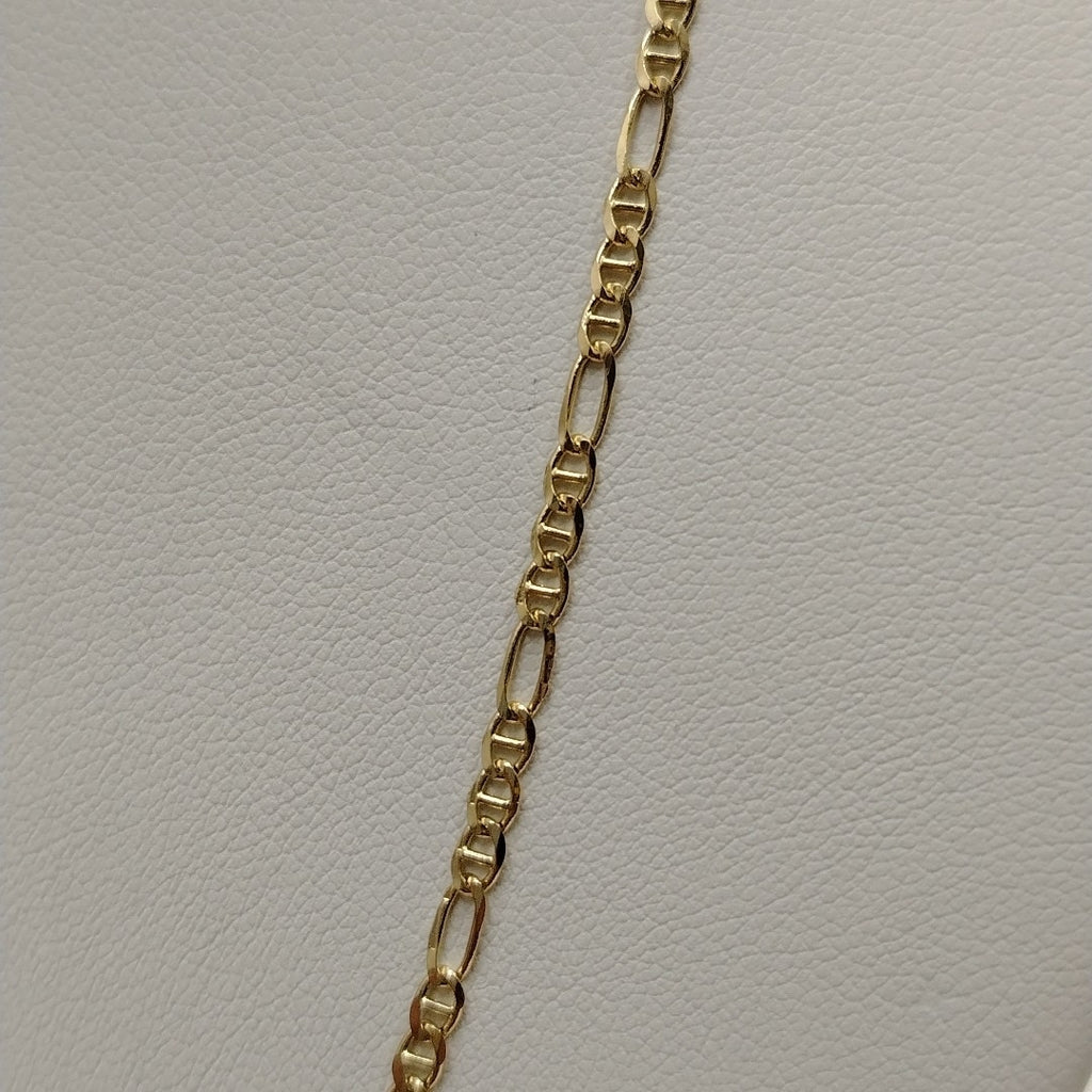 CADENAS TEJIDO FIGARO GUCHI ORO 10K 55 CM 5 GR (NUEVO)