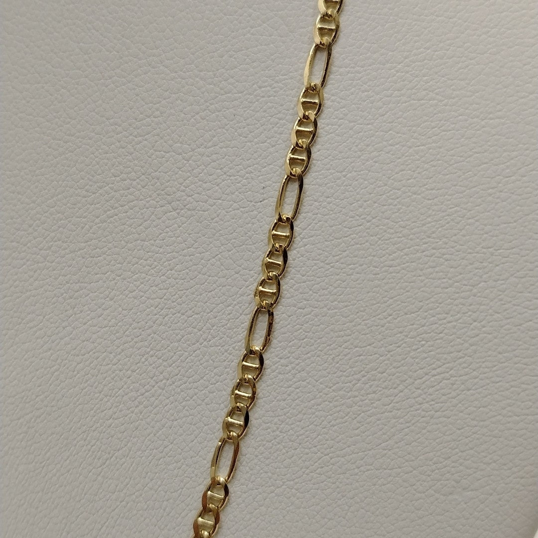 CADENAS TEJIDO FIGARO GUCHI ORO 10K 55 CM 5 GR (NUEVO)
