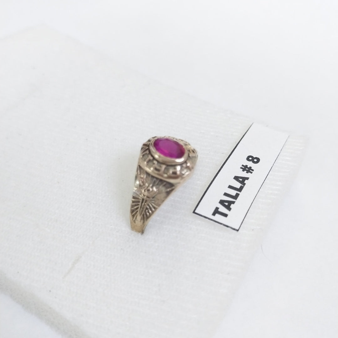 ANILLO DE GRADUACIÓN ORO 8 K 2.3 GRMS (SEMINUEVO)