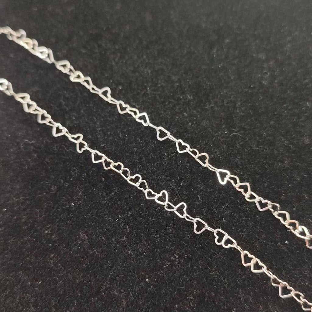 CADENA CORAZONES PLATA .925 55 CM 2.82 GR (NUEVO)