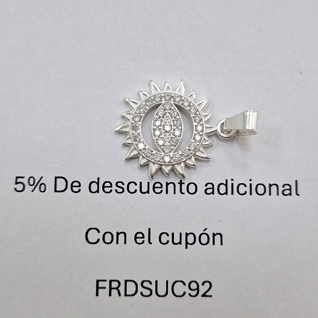 DIJE OJO MAGICO CON CIRCONIAS PLATA .925 2 GR (NUEVO)