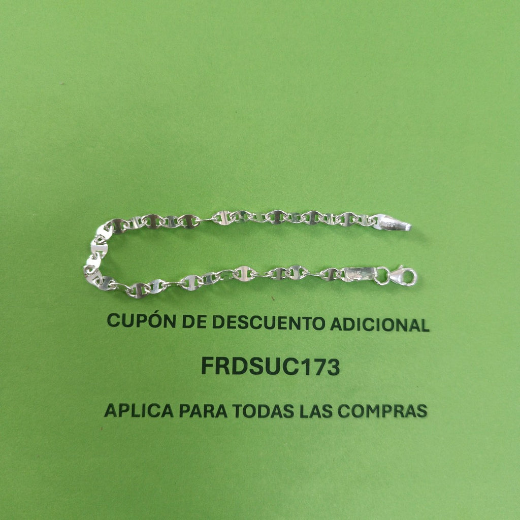 PULSERA TEJIDO ESPECIAL PLATA .925 18 CM 3.3 GR (NUEVO)