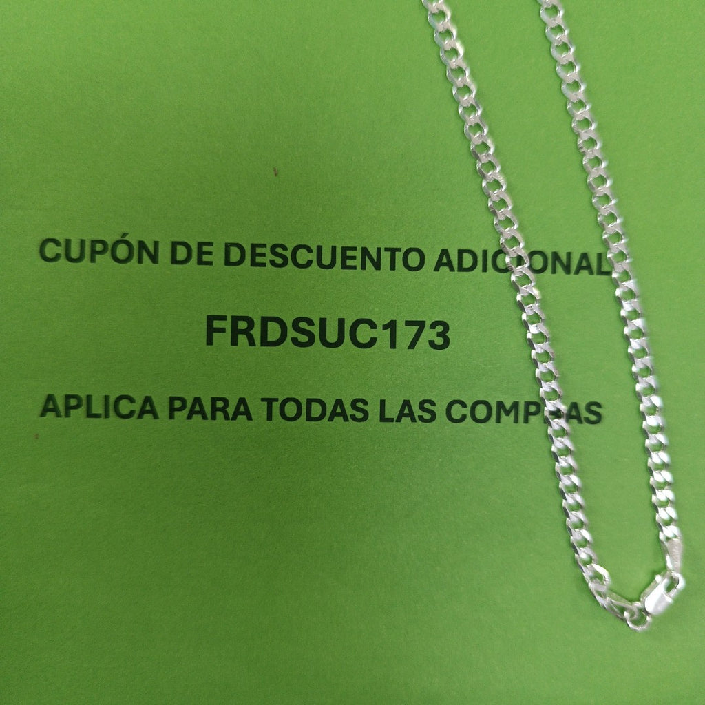 CADENA BARBADA PLATA .925 50 CM 6.92 GR (NUEVO)