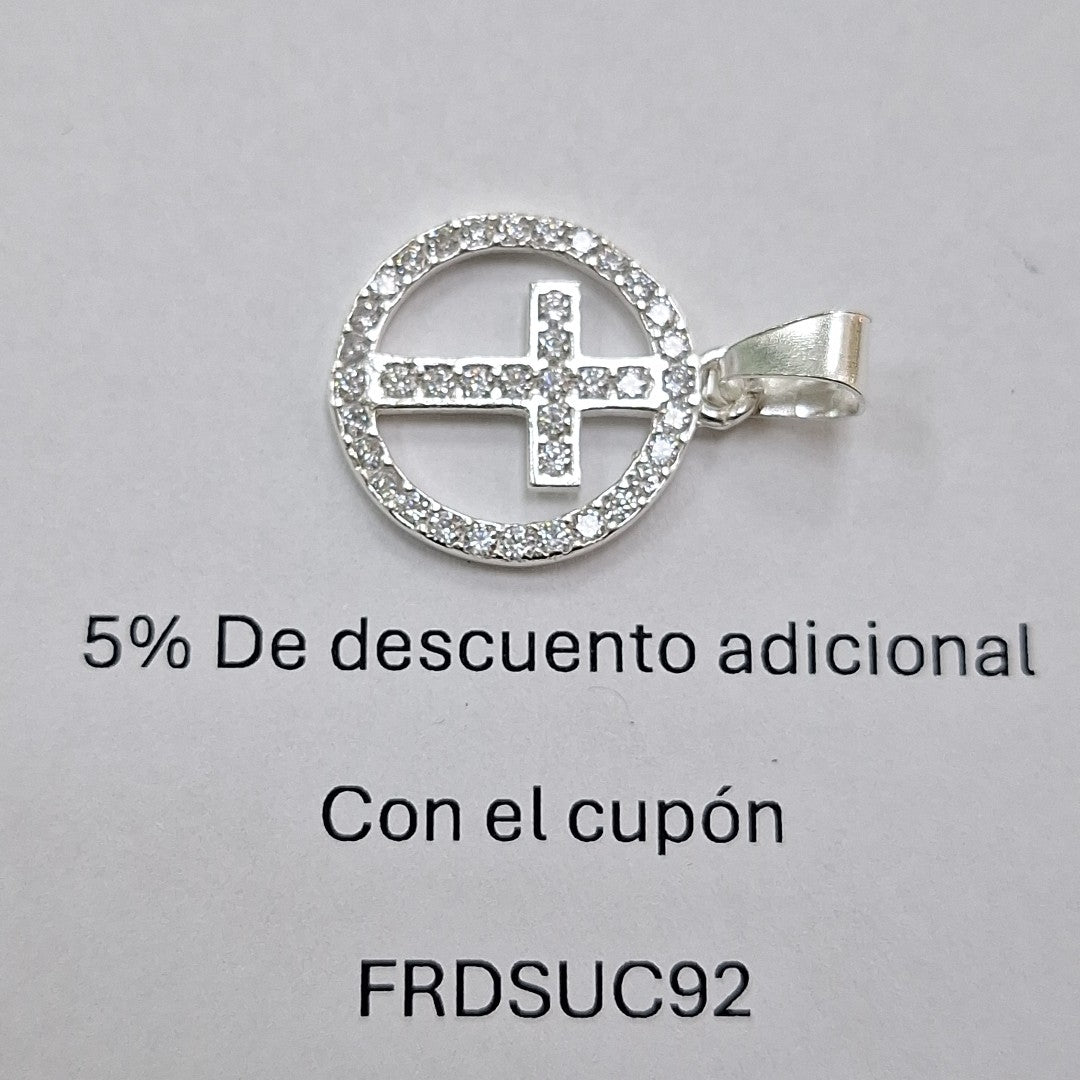 DIJE CRUZ C/CIRCONIAS PLATA .925 2.3 GR (NUEVO)