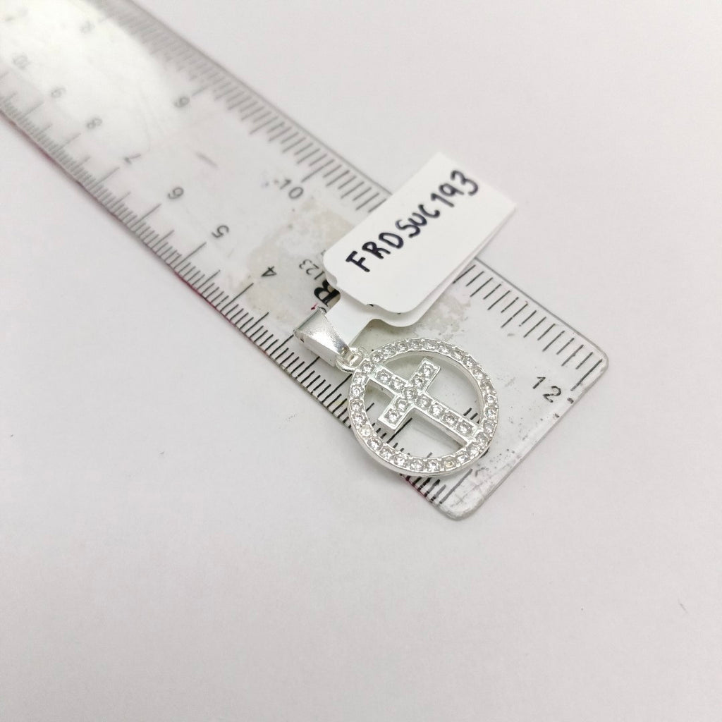 DIJE CRUZ C/CIRCONIAS PLATA .925 2.5 GR (NUEVO)