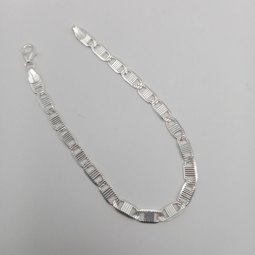 PULSERA TEJIDO ESPEJO PLATA .925 21 CM 7.8 GR (NUEVO)