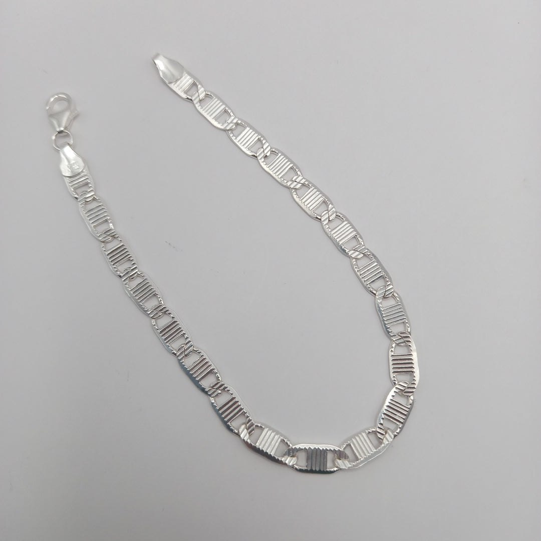 PULSERA TEJIDO ESPEJO PLATA .925 21 CM 7.8 GR (NUEVO)