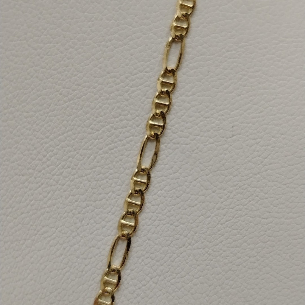 CADENAS TEJIDO FIGARO GUCHI ORO 10K 55 CM 5 GR (NUEVO)