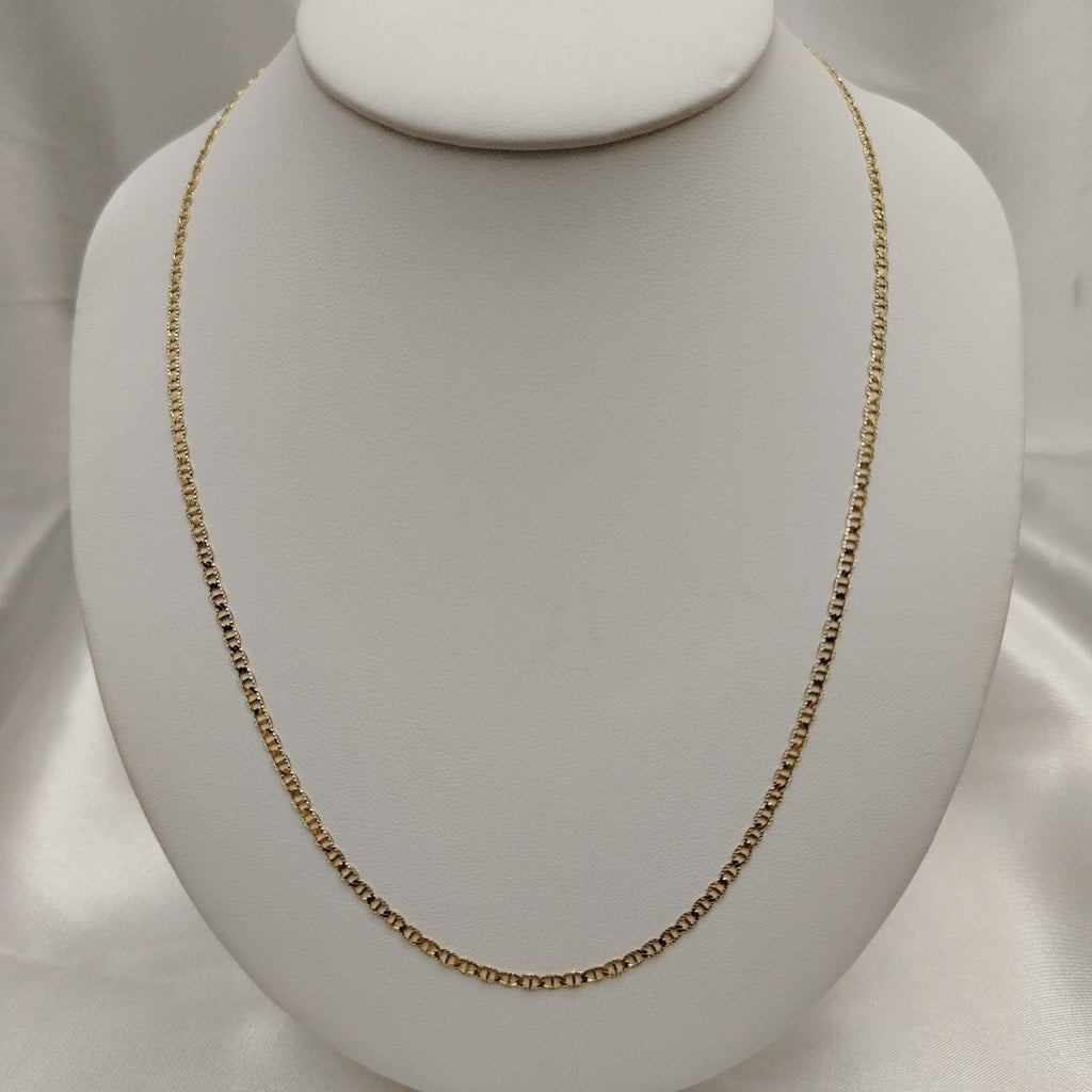 CADENAS TEJIDO GUCHI DIAMANTADO ORO 10K 55 CM 3.9 GR (NUEVO)