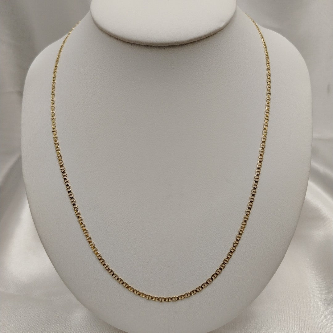 CADENAS TEJIDO GUCHI DIAMANTADO ORO 10K 55 CM 3.9 GR (NUEVO)