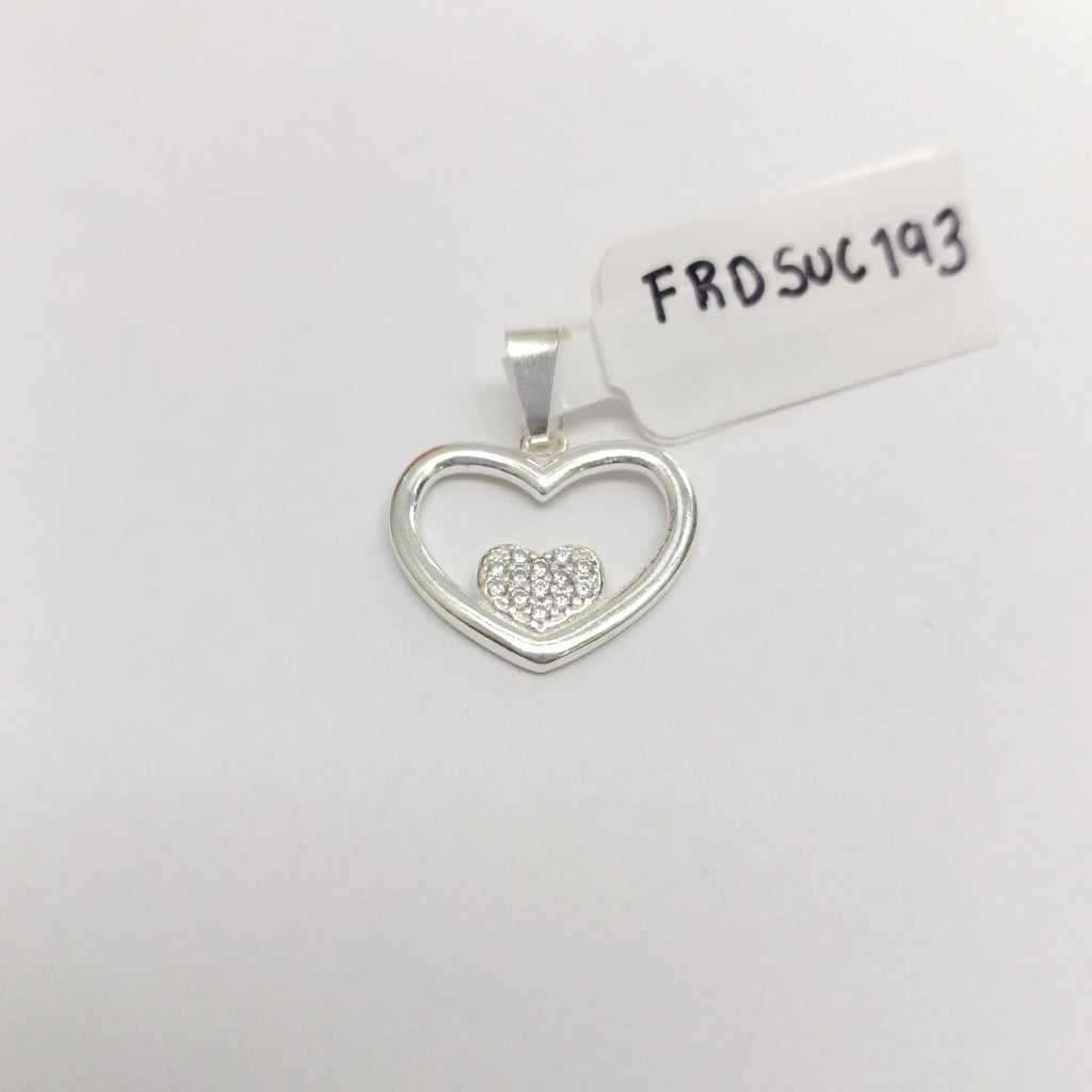 DIJE CORAZON C/CIRCONIAS PLATA .925 2.6 GR (NUEVO)