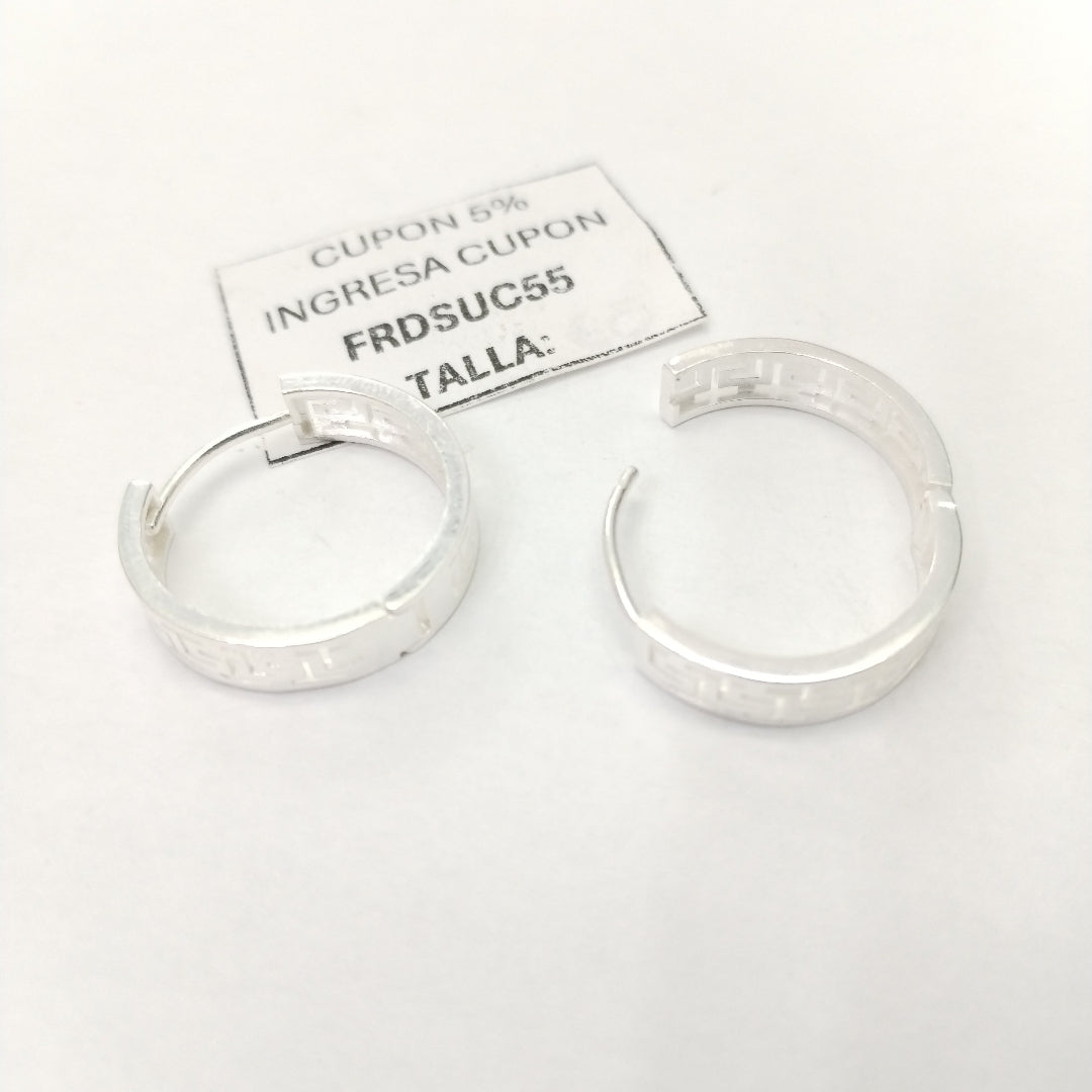 ARETES ARRACADAS GRECAS PLATA .925 4.13 GR (NUEVO)